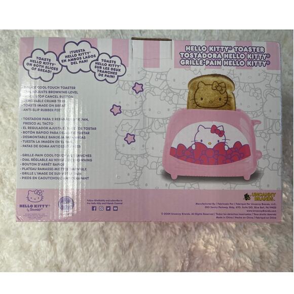 Hello Kitty Toaster Pink 2 Slice Bread Toaster Kitty Imprint Cool Touch NEW Pink - Picture 9 of 9